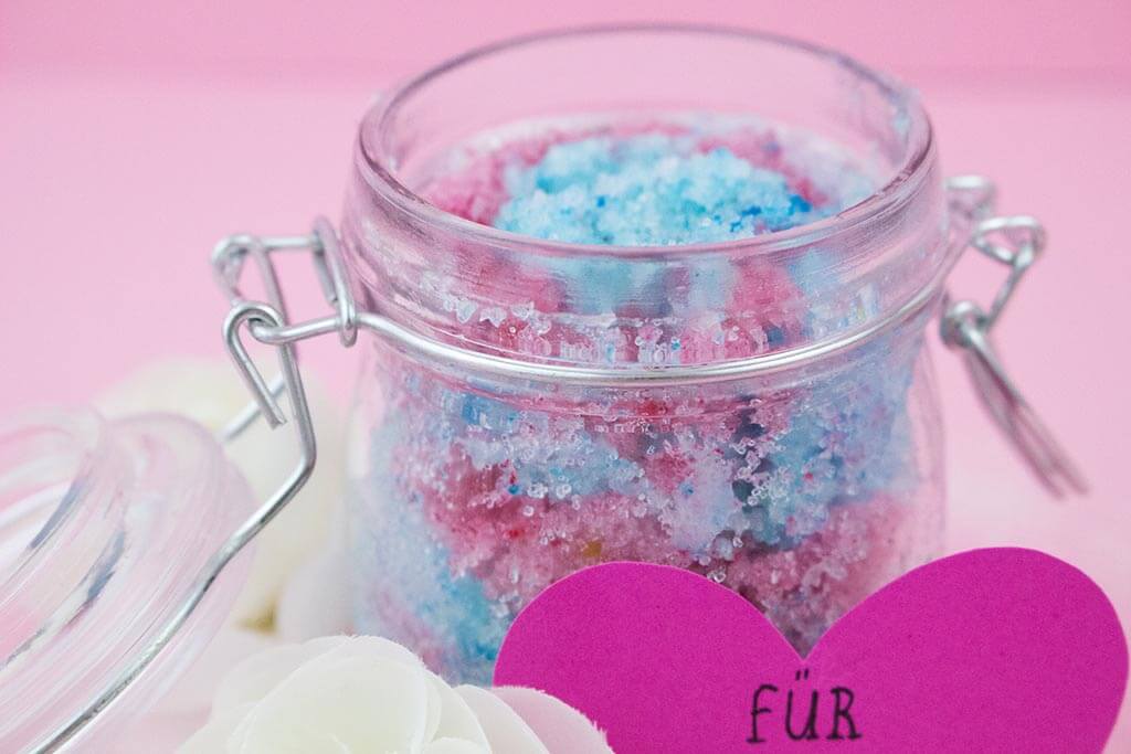 frau liebling, diy blog, deko, geschenke, muttertag, geschenkidee, galxy, einhorn, Peeling mit Kokosnuss und Zitrone