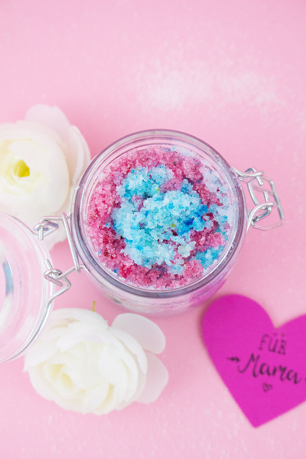 frau liebling, diy blog, deko, geschenke, muttertag, geschenkidee, galxy, einhorn, Peeling mit Kokosnuss und Zitrone