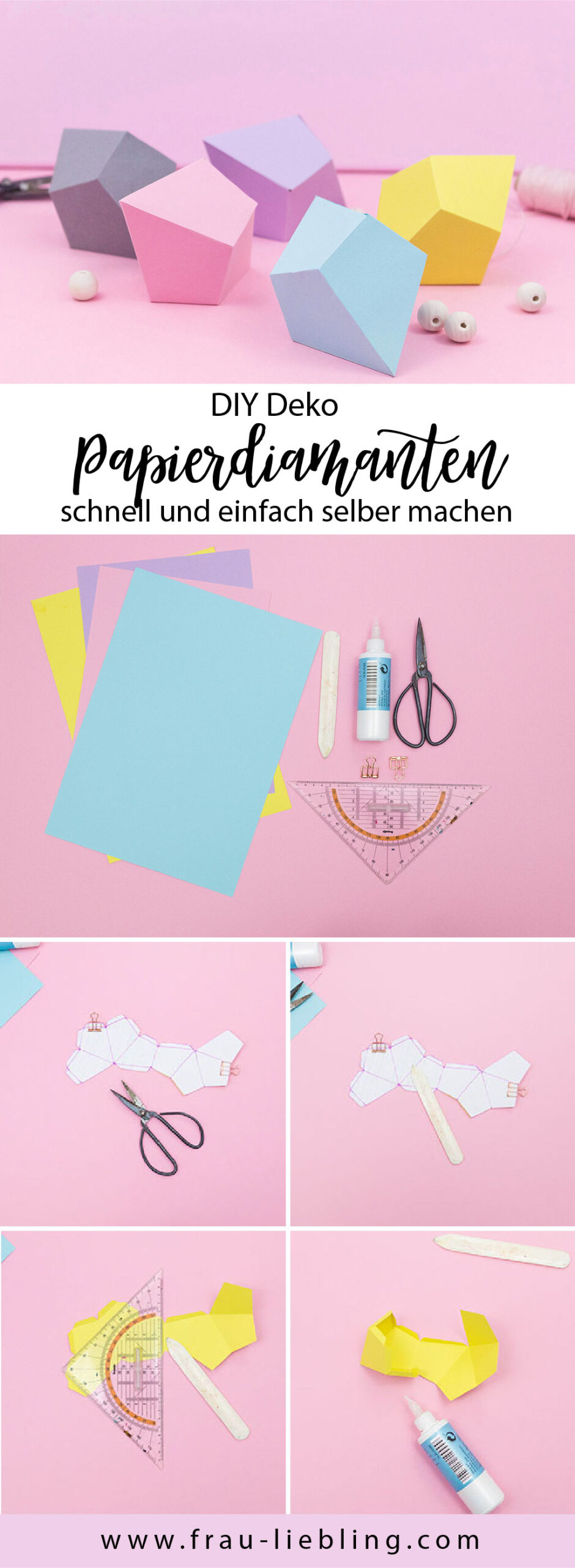 Diy Deko Schnell Und Einfach Papierdiamanten Falten