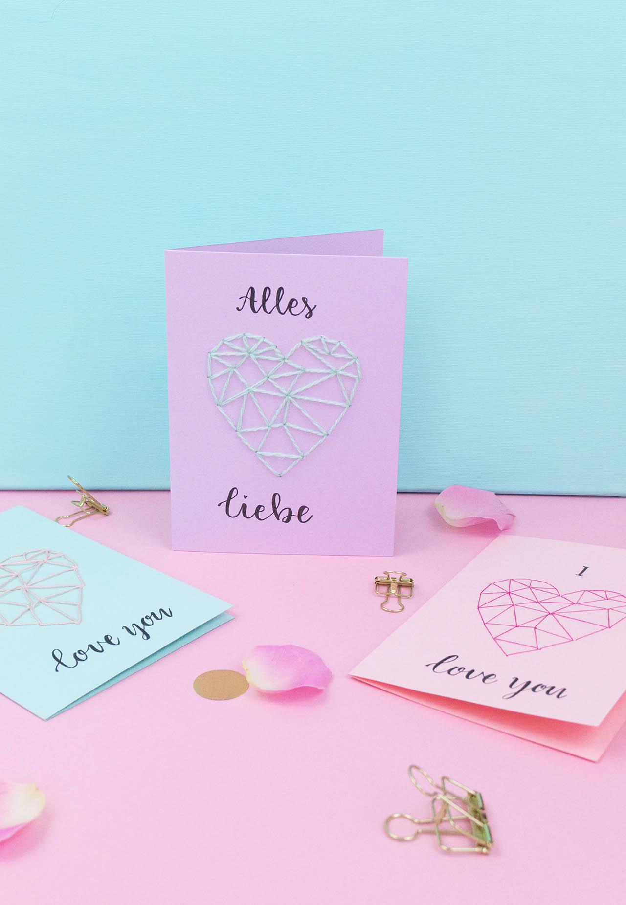DIY Blog, Deko, Geschenke, Lettering mit Herz, Valentinskarte, Karte zum Valentinstag nähen