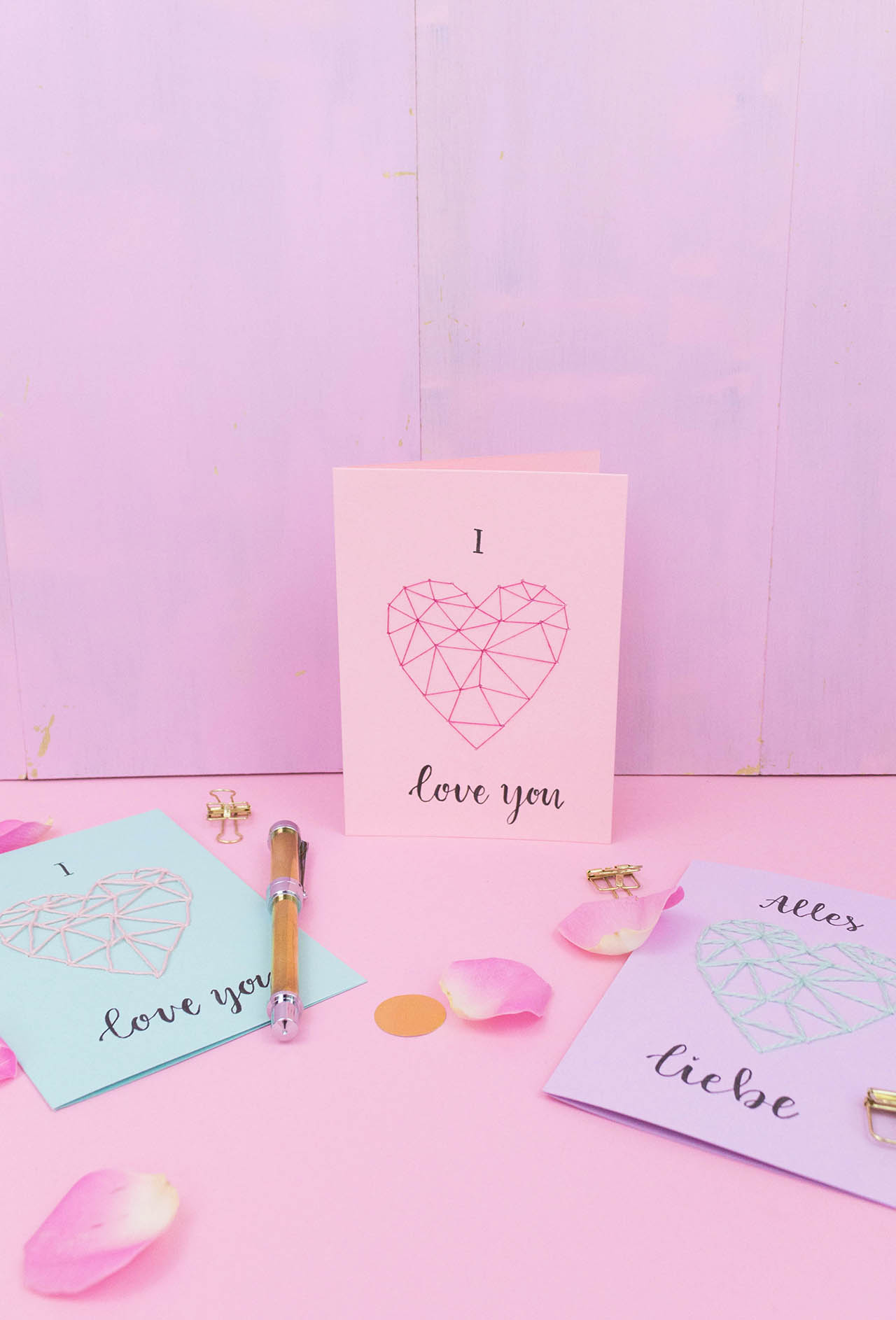 DIY Blog, Deko, Geschenke, Lettering mit Herz, Valentinskarte, Karte zum Valentinstag nähen