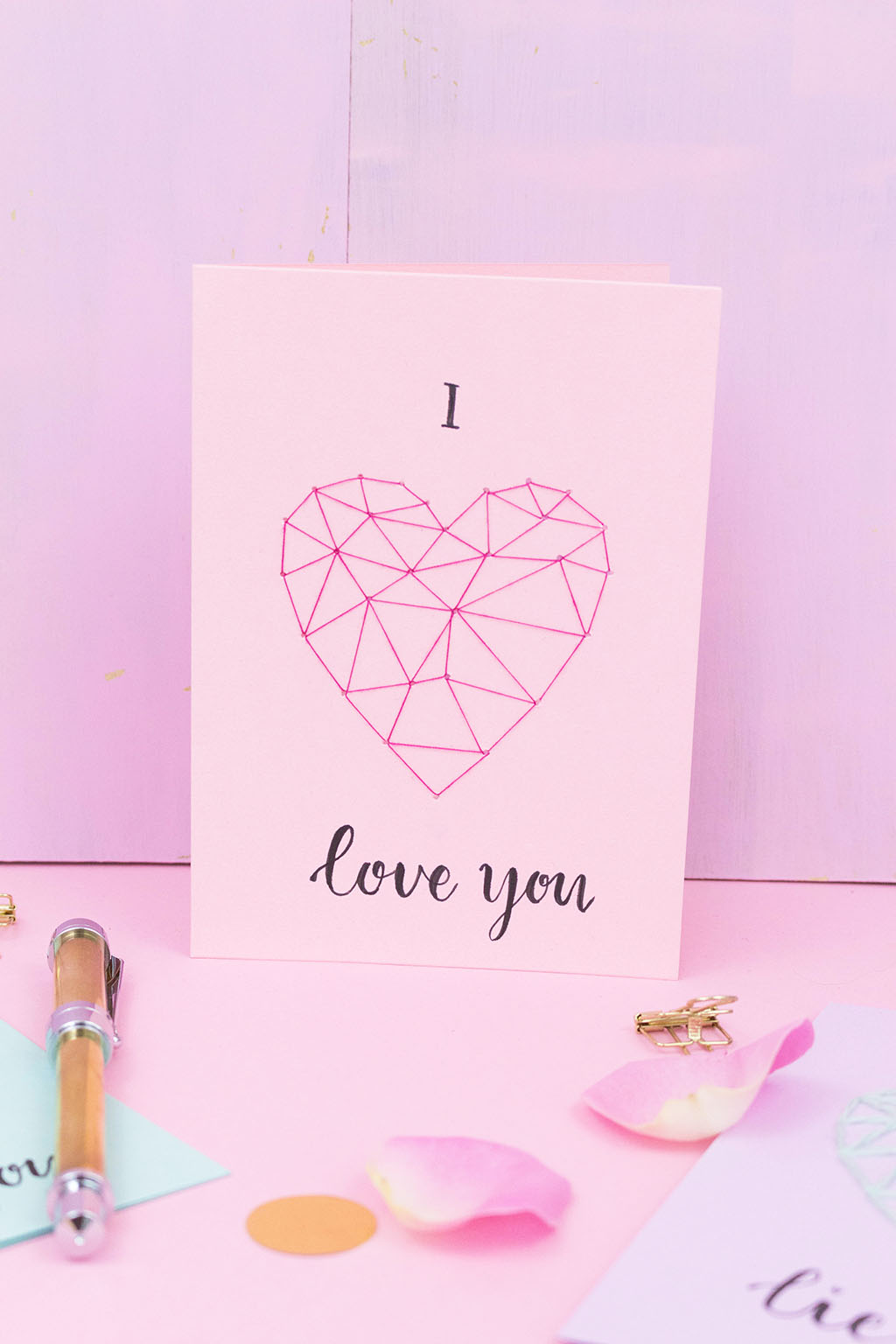DIY Blog, Deko, Geschenke, Lettering mit Herz, Valentinskarte, Karte zum Valentinstag nähen