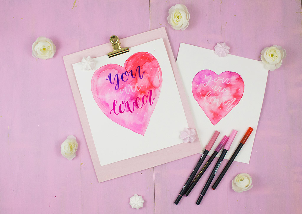 Frau Liebling - DIY Blog - Deko, Geschenke und Lettering - Fake Watercolor Lettering mit Brushpens