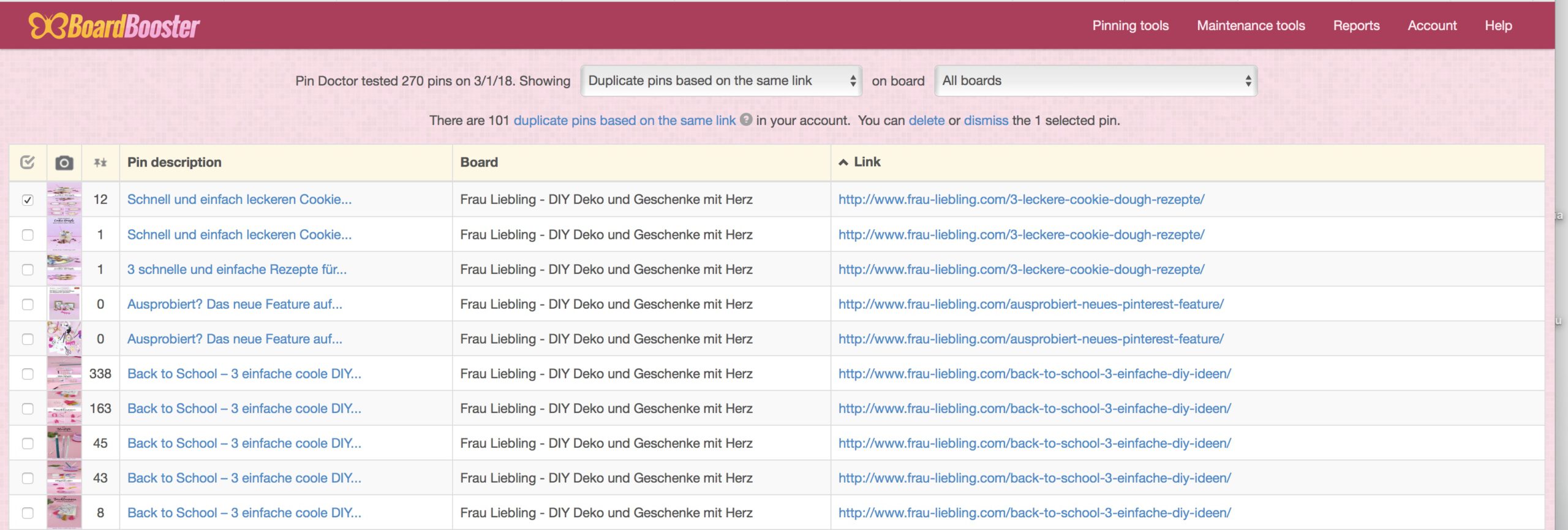 Frau Liebling - DIY Blog, Deko, Geschenke, Lettering, Tipps und Tricks zu Pinterest - versteckte Funktionen, BoardBooster