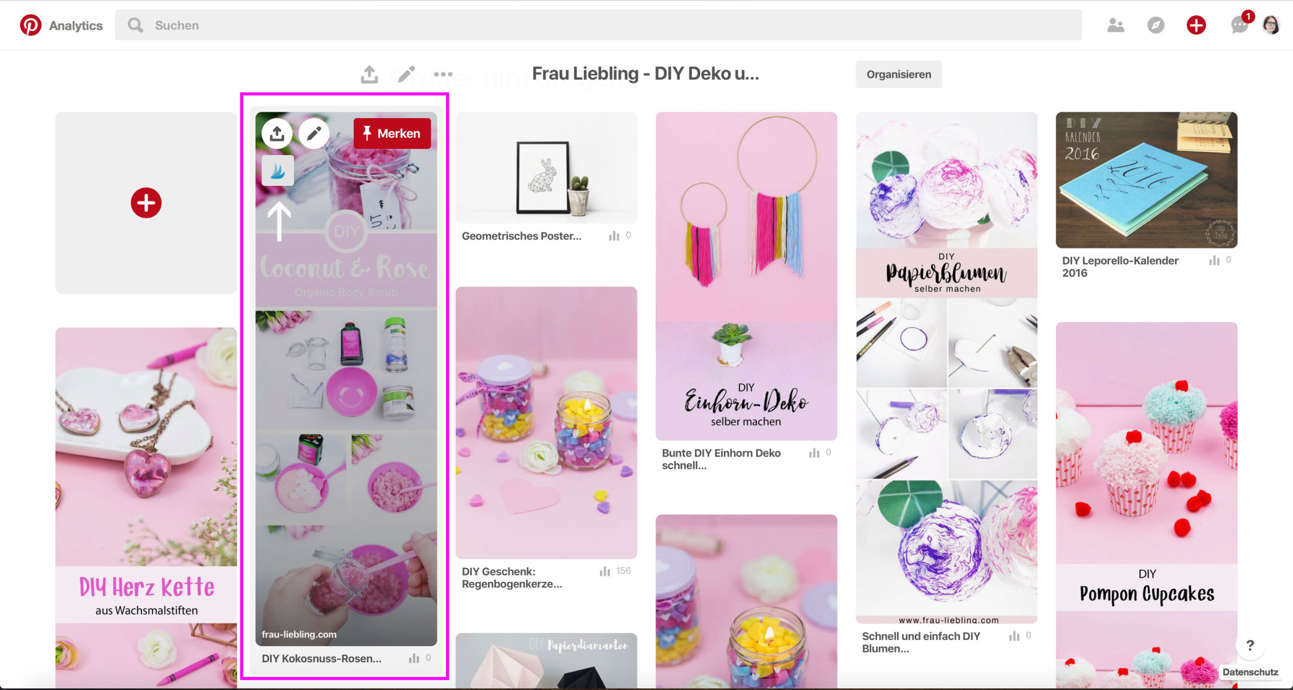 Frau Liebling - DIY Blog, Deko, Geschenke, Lettering, Tipps und Tricks zu Pinterest - versteckte Funktionen, Tailwind