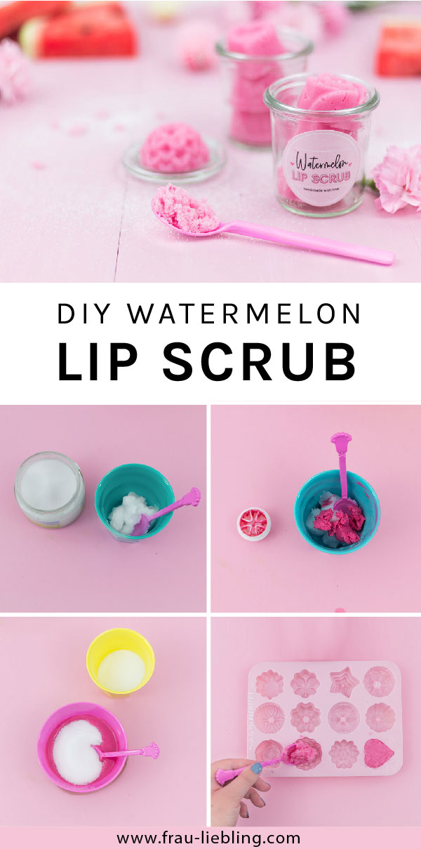 frau liebling - diy blog - deko, geschenke, lettering, DIY Kosmetik - Geschenk zum Muttertag - Watermelon Sugar Lip Scrub