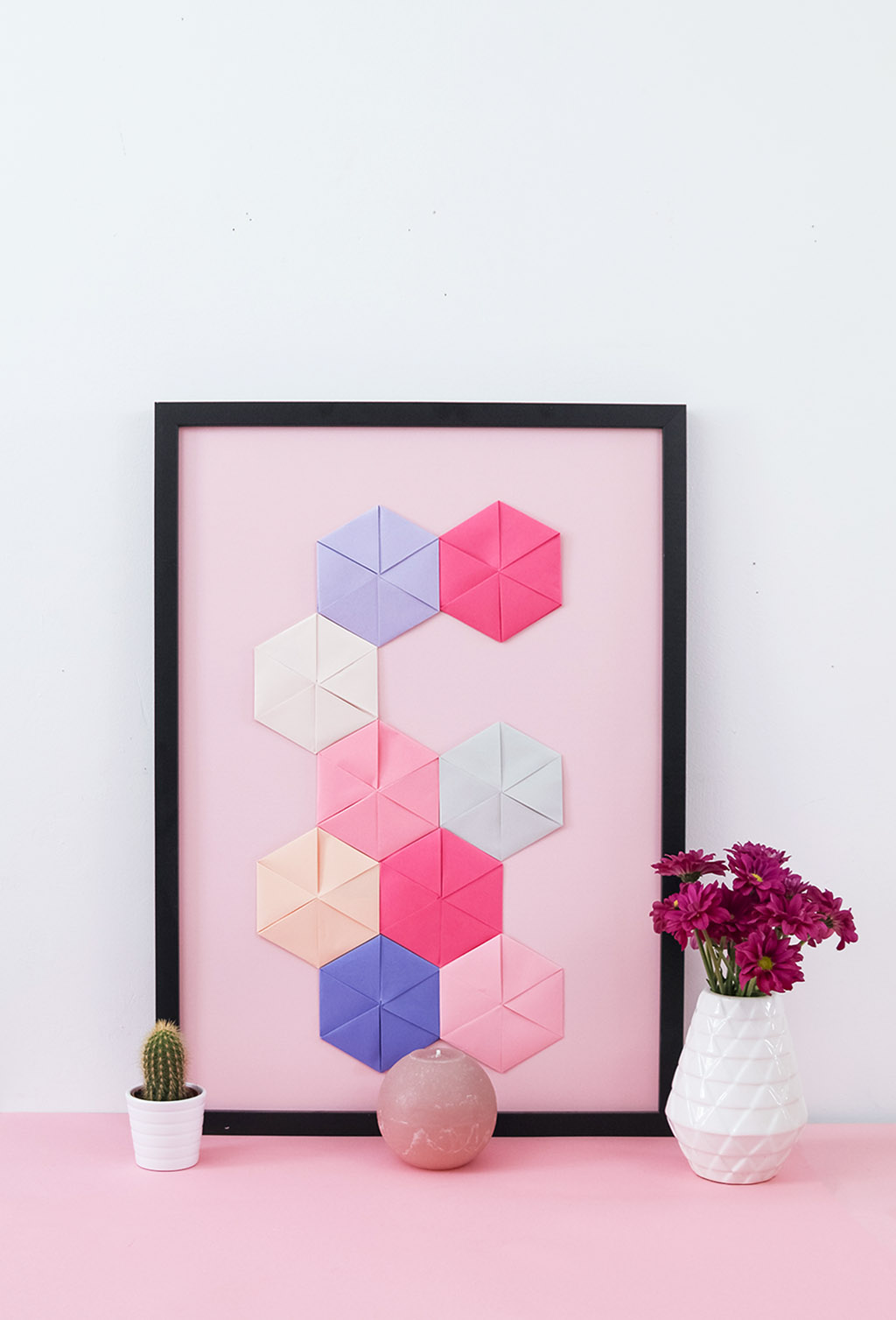 DIY Wanddeko aus Papier: Origami Hexagon falten