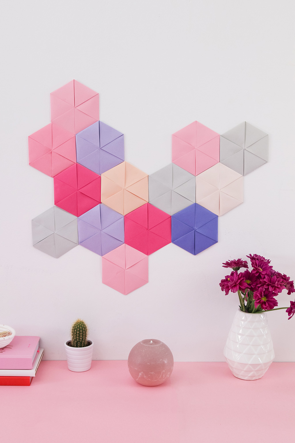 Diy Aus Papier Origami Hexagone Falten Als Wanddeko