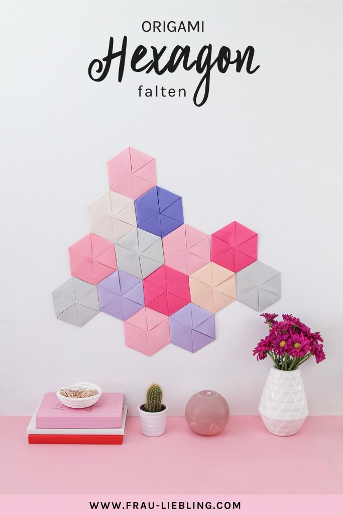 DIY Wanddeko aus Papier: Origami Hexagon falten