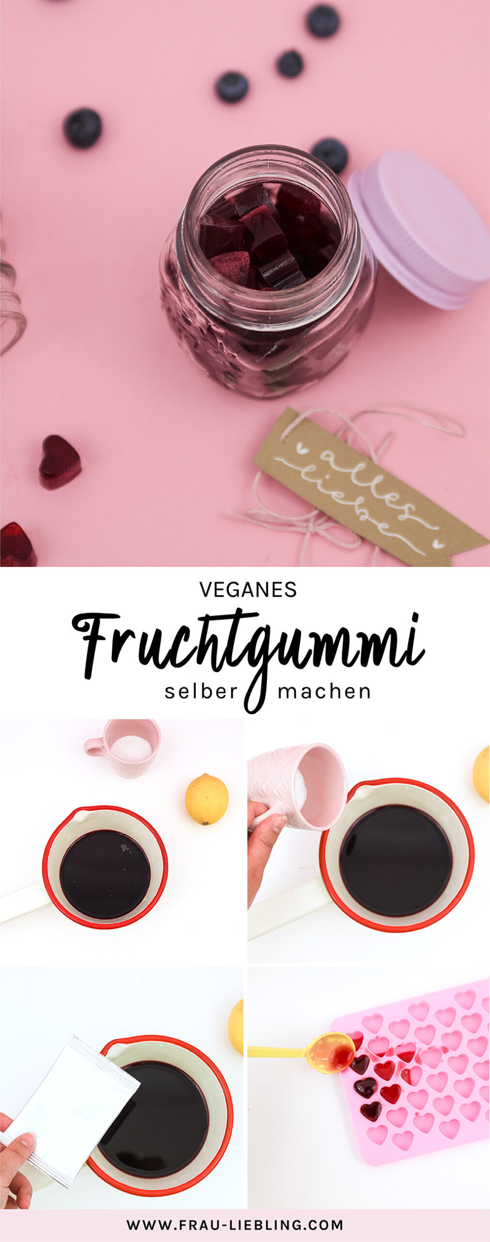 Frau Liebling - DIY Blog - Deko, Geschenke, Lettering - Veganes Fruchtgummi selber machen, einfaches Rezept