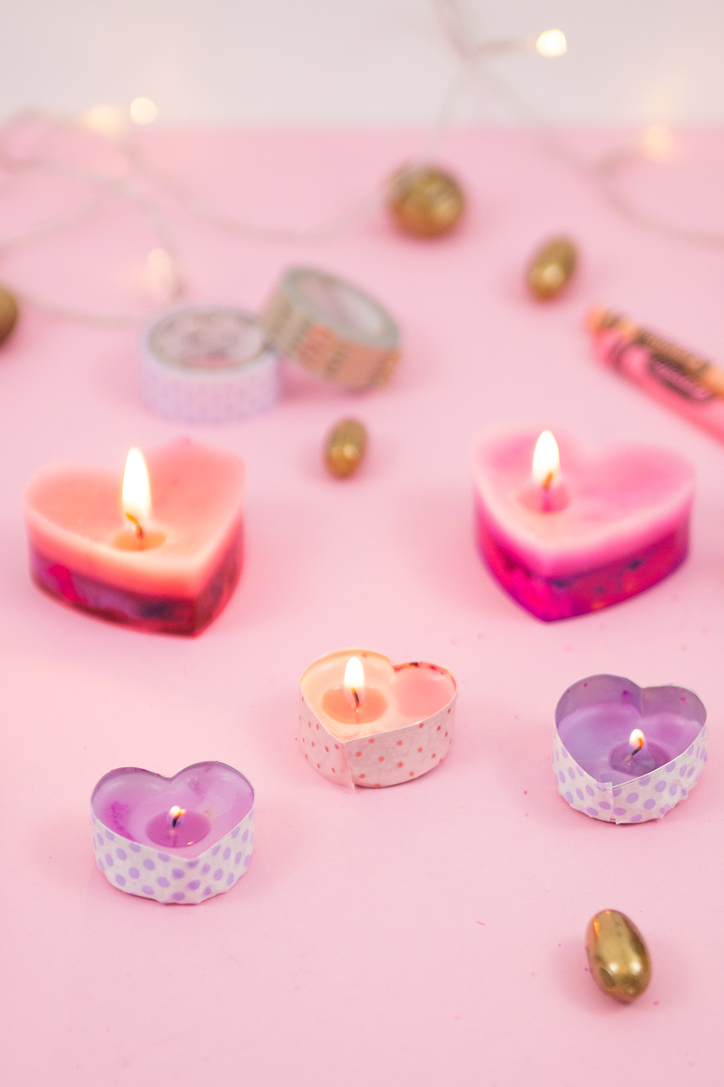 Frau Liebling - DIY Blog - Deko, Geschenke, Lettering - DIY aus Wachsmalstiften: Herz Kerzen selber machen