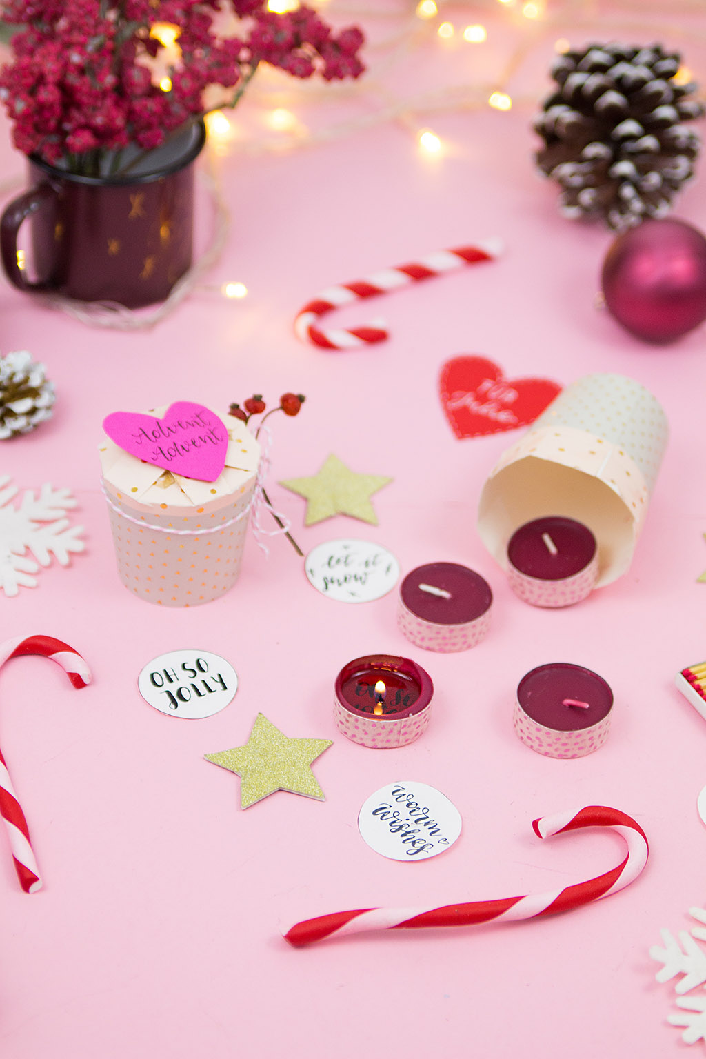 Frau Liebling - DIY Blog - Deko, Geschenke, Lettering - DIY Adventskranz to go einfach selber machen