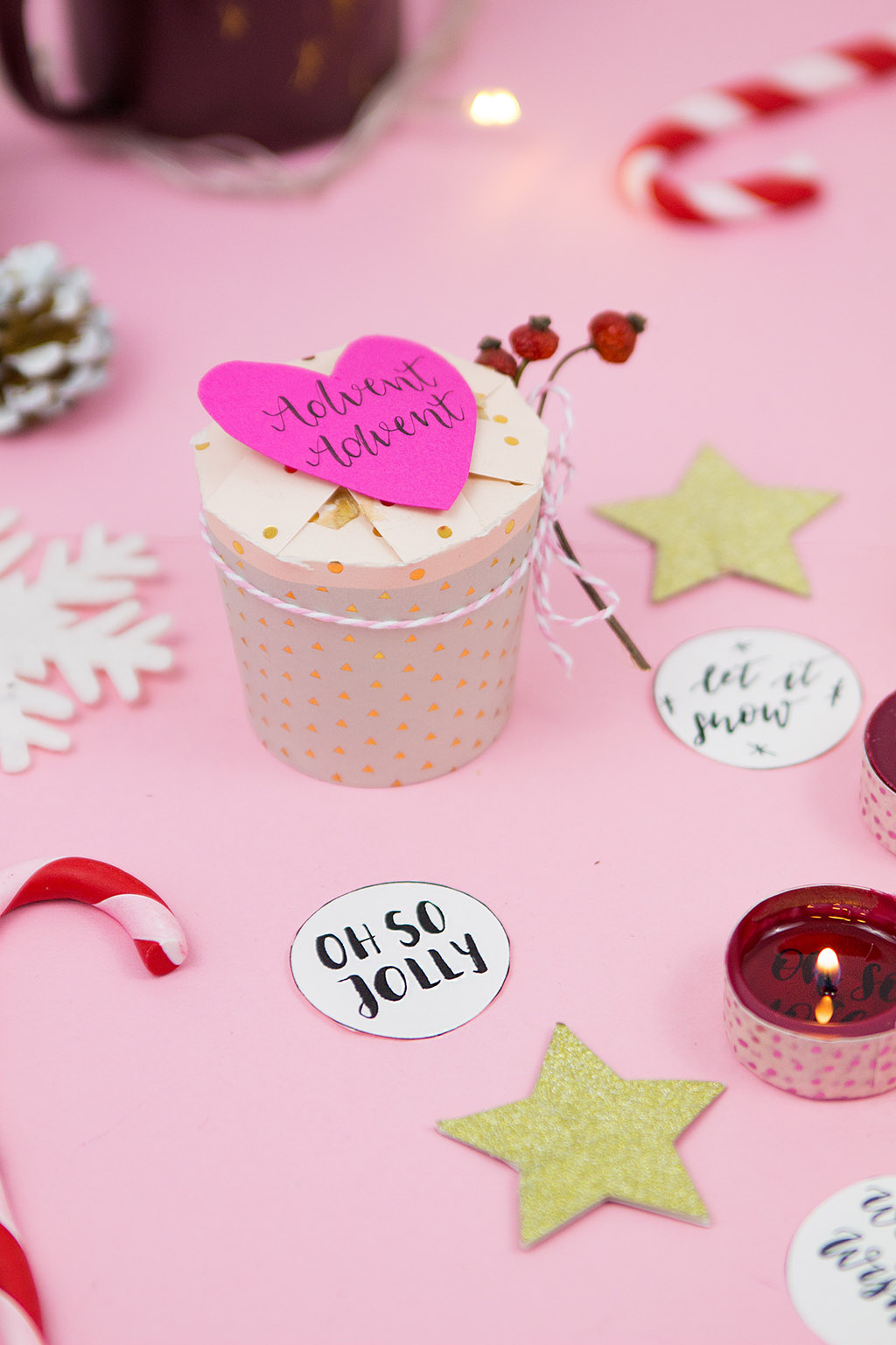 Frau Liebling - DIY Blog - Deko, Geschenke, Lettering - DIY Adventskranz to go einfach selber machen