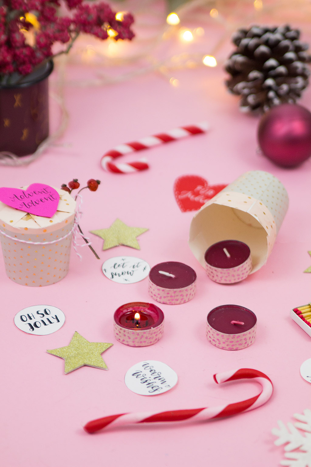 Frau Liebling - DIY Blog - Deko, Geschenke, Lettering - DIY Adventskranz to go einfach selber machen