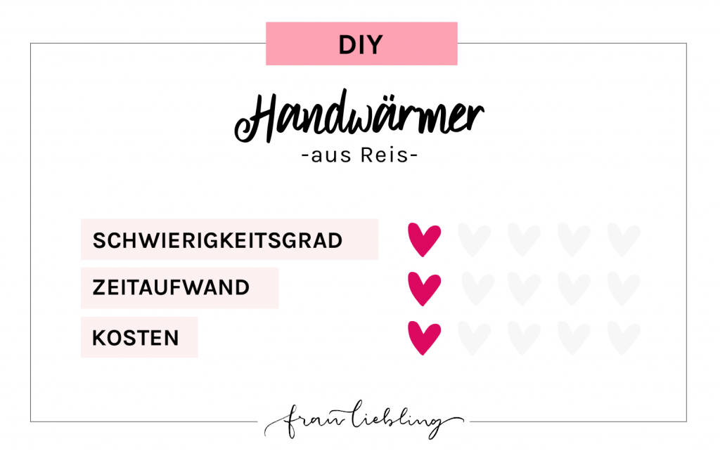 Frau Liebling - DIY Blog - Deko, Geschenke, Lettering - Handwärmer aus Reis selber machen