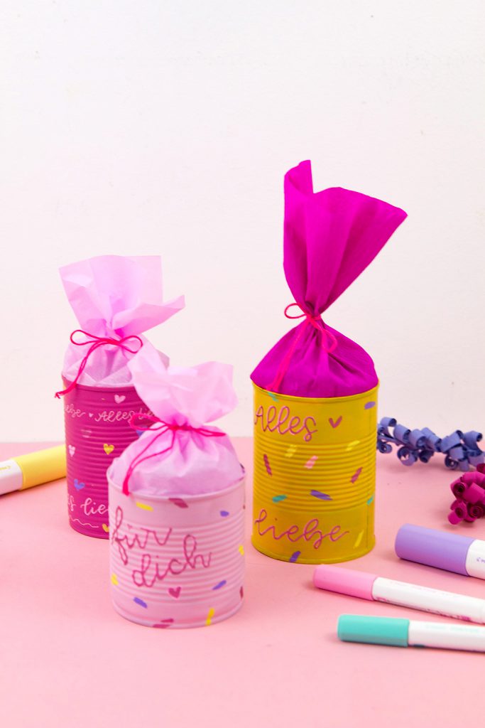 DIY Upcycling Geschenkverpackung aus Dosen
