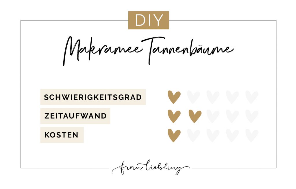 Frau Liebling - DIY Blog - Deko, Geschenke, Lettering - Makramee Tannenbäume knoten - DIY Weihnachtsdeko