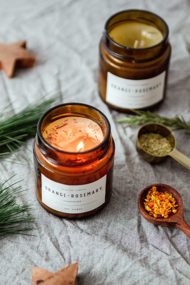 DIY Duftkerzen mit Orange und Rosmarin selber machen