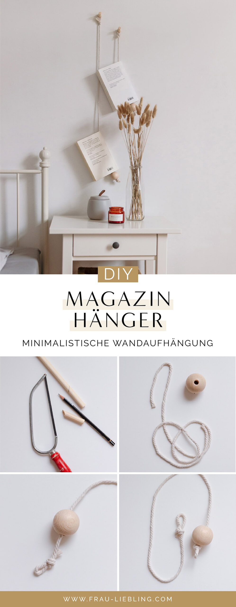 DIY Magazinhänger - minimalistische Wandaufhängung - Frau Liebling - diy blog