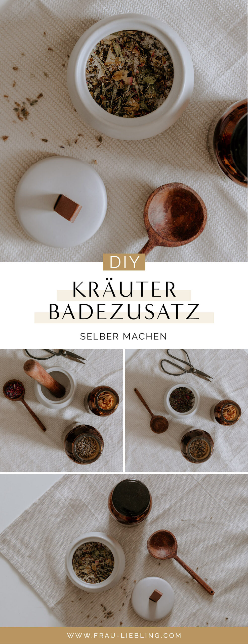 Frau Liebling - DIY Blog - Deko, Geschenke, Lettering, Natur - Badezusatz mit Kräutern und Blüten