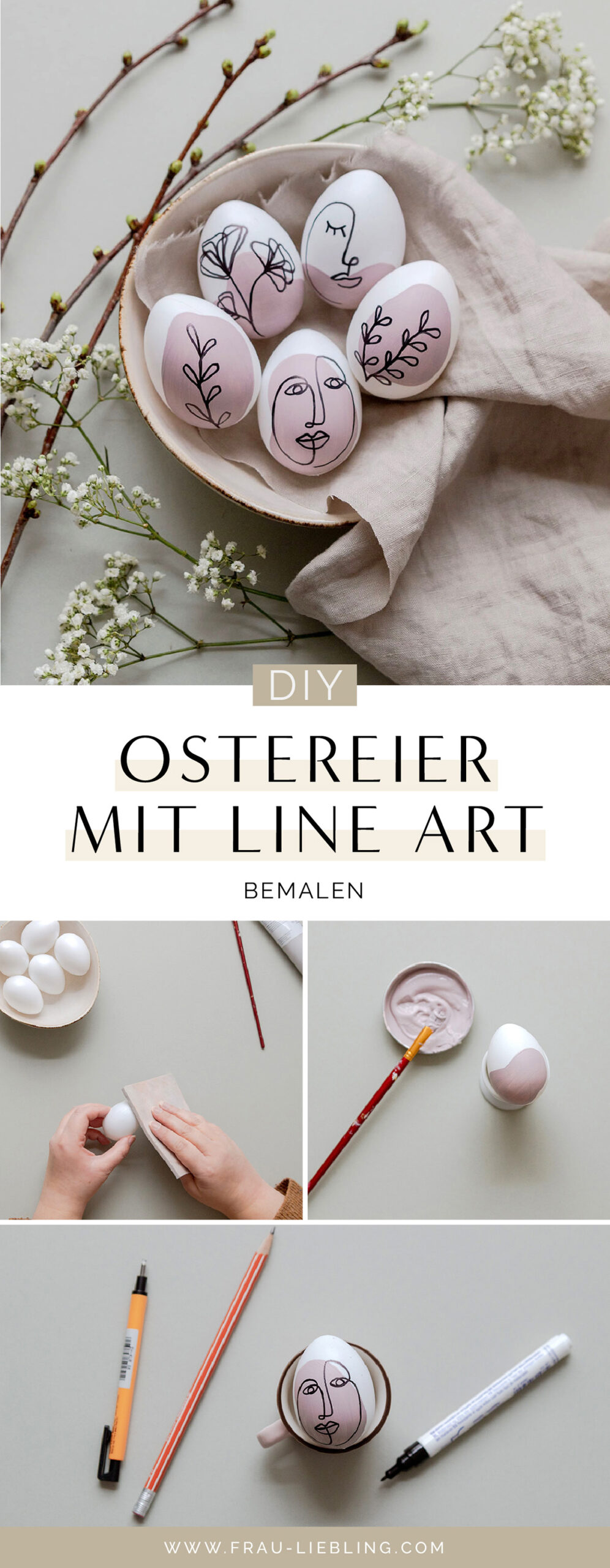 DIY Ostereier bemalen mit Line Art und Online Illustrationen